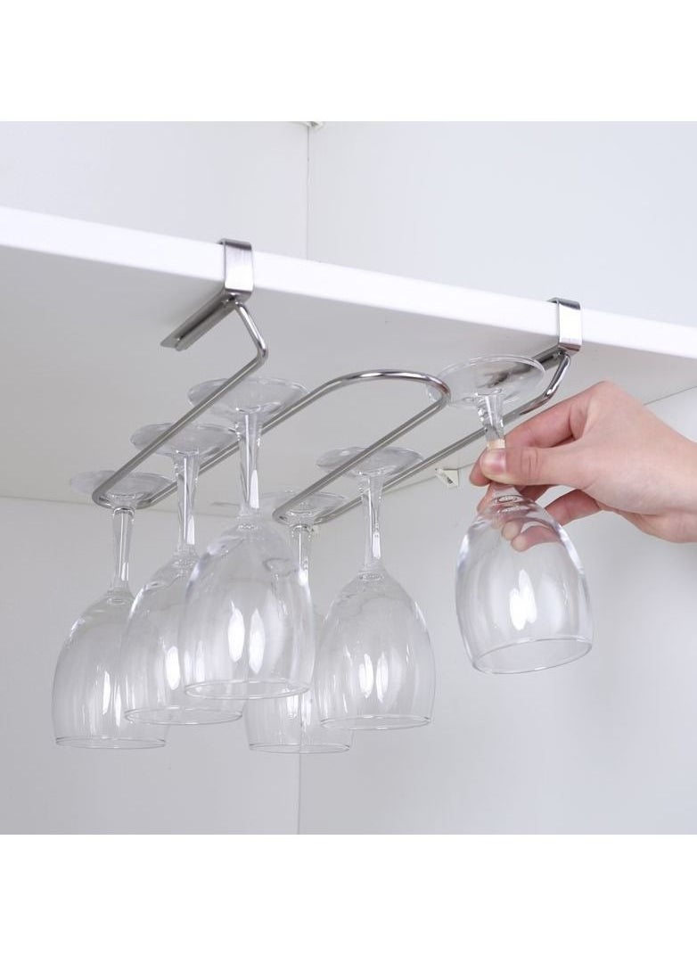 HomarKet - Stainless Steel Wine Glass Holder Under Cabinet Stemware Rack - Image 1