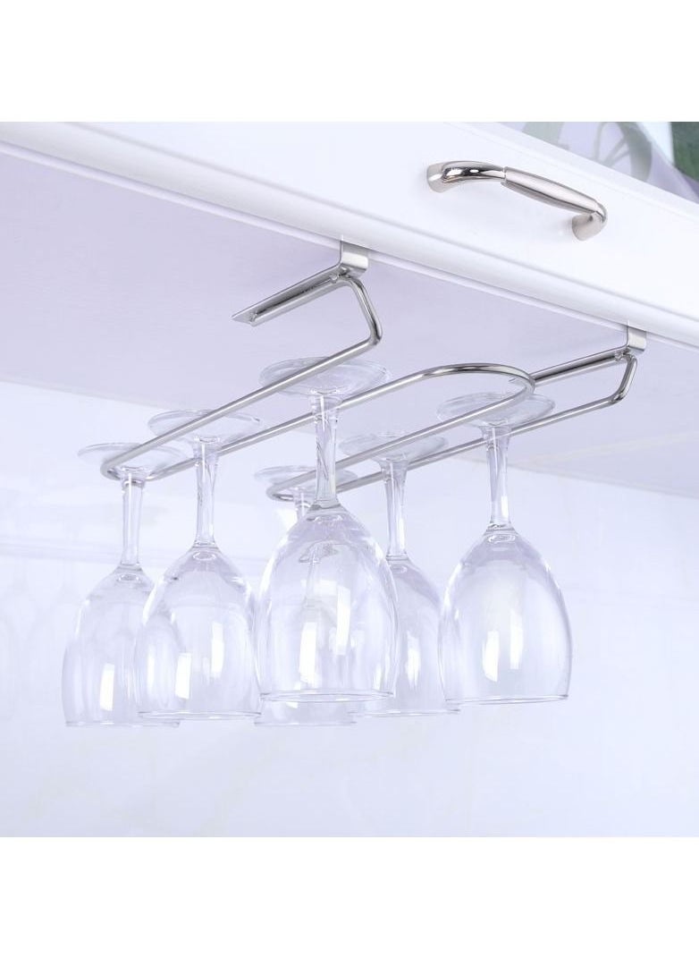 HomarKet - Stainless Steel Wine Glass Holder Under Cabinet Stemware Rack - Image 1