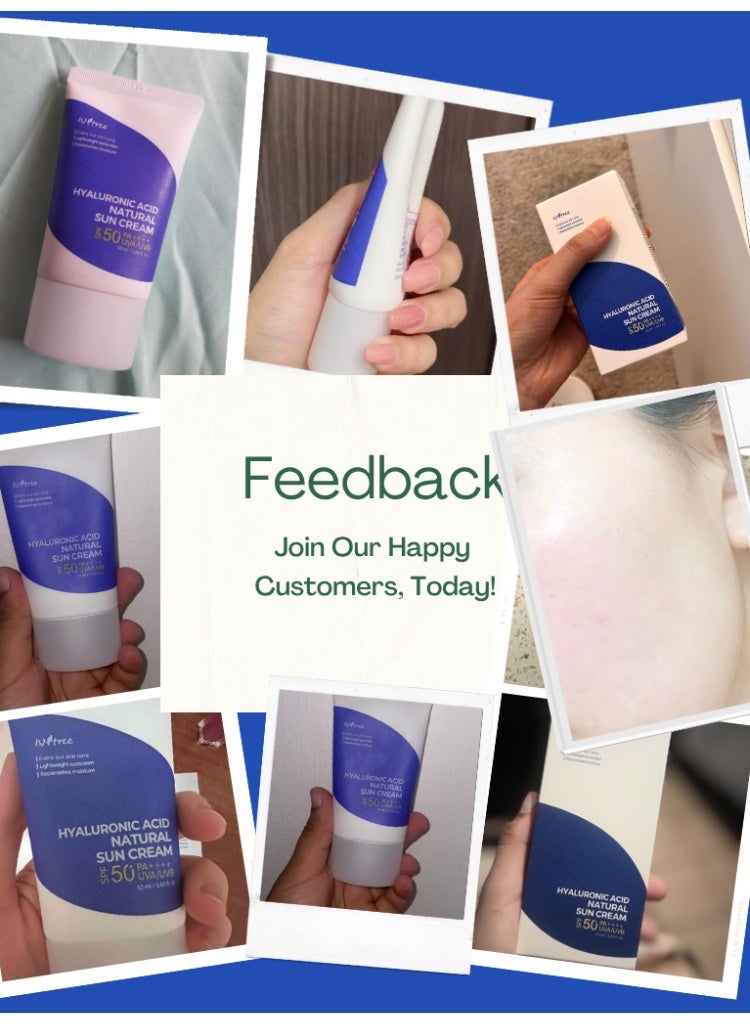 ايسنتري واقي الشمس ISNTREE Hyaluronic Acid Natural Suncream SPF50+ PA++++ بترطيب عميق وحماية يومية خفيفة - Image 2