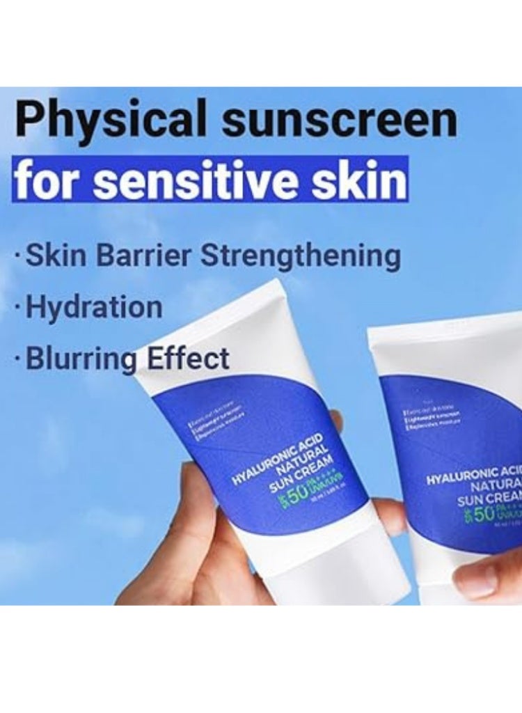 ايسنتري واقي الشمس ISNTREE Hyaluronic Acid Natural Suncream SPF50+ PA++++ بترطيب عميق وحماية يومية خفيفة - Image 4