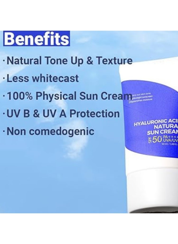 ايسنتري واقي الشمس ISNTREE Hyaluronic Acid Natural Suncream SPF50+ PA++++ بترطيب عميق وحماية يومية خفيفة - Image 5
