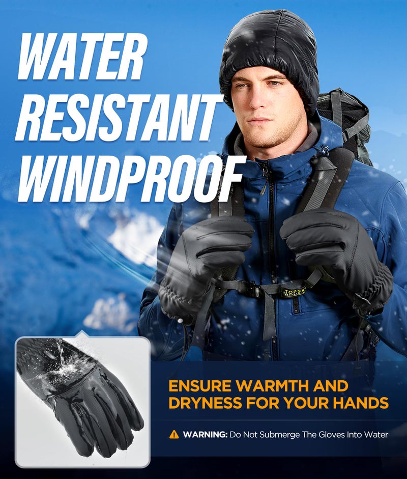 Deemii Winter Gloves Men Women Made with 3M Insulation&Plush Lining -10â„‰ Windproof&Water-Resisitant Glove with Touchscreen Fingers - Image 3