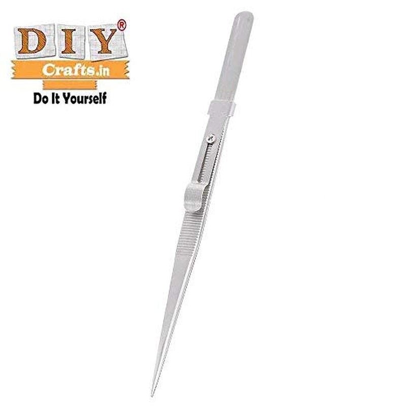 Diy Crafts CTDIYHI47047 Works Adjustable Steel Straight Tweezer Forceps Phones Gadgets Panell 3 Steel Straight Tweezer Multicolor - Image 3