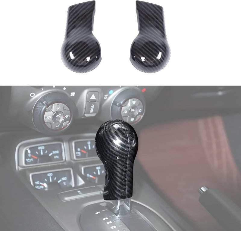 RT-TCZ Carbon Fiber Gear Shift Knob Cover Trim Interior Accessories for Chevrolet Camaro 2010-2015 - Image 1