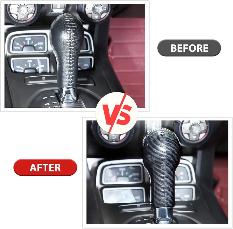 RT-TCZ Carbon Fiber Gear Shift Knob Cover Trim Interior Accessories for Chevrolet Camaro 2010-2015 - Image 5