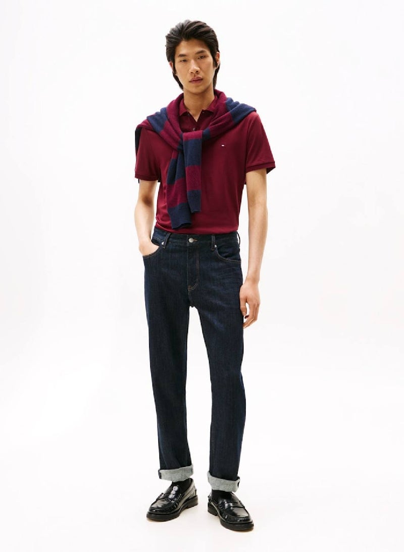 TOMMY HILFIGER Regular Fit Interlock Knit Polo Shirt - Image 3