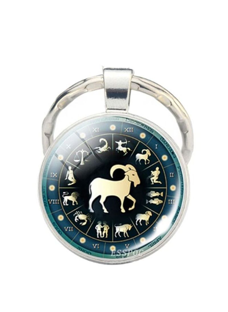 Capricorn Zodic Sign Keychain Silver
