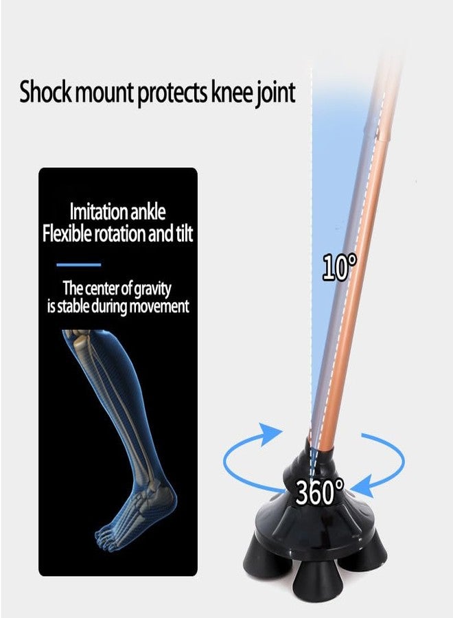 iwalk; Changing Lives iWalk Dual Function Wallking Stick for Men and Women| Big Ankle Movement Quadpod Base | Single Leg Base (Premium Copper) - Image 2