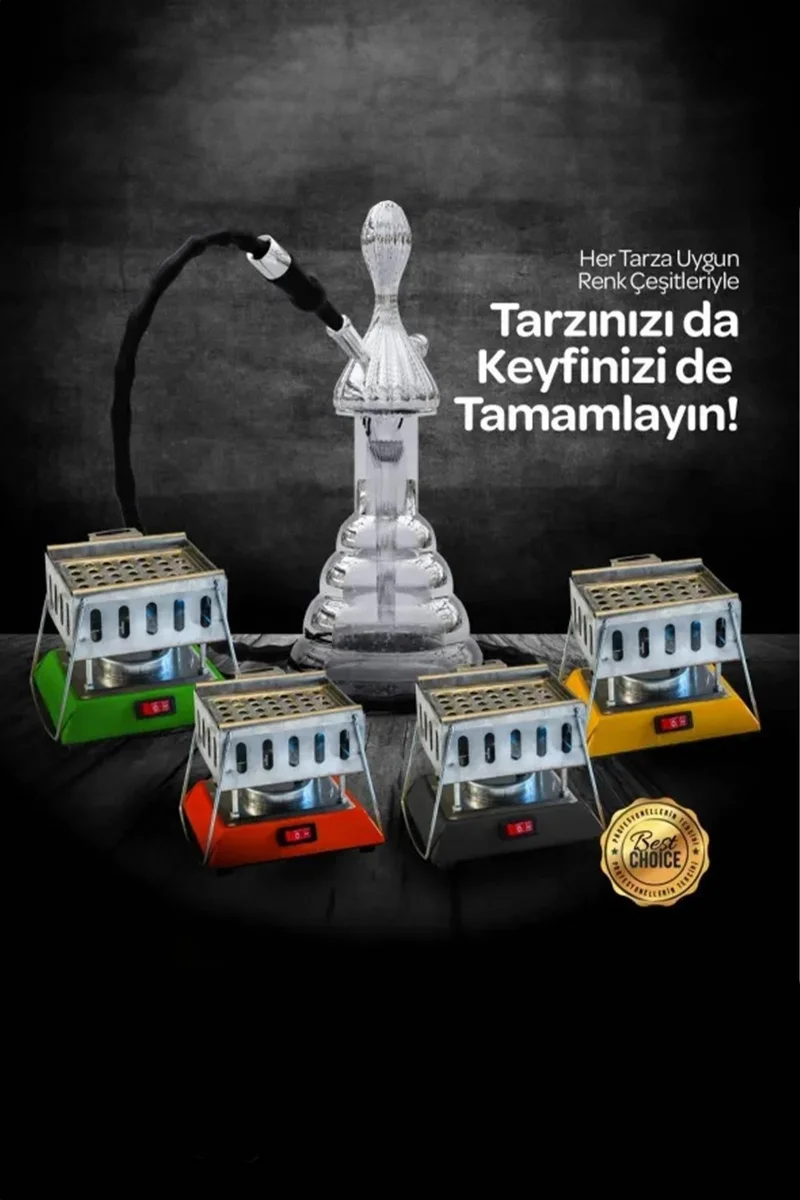 Pikas Electric Hookah Coal Burning Machine Hookah Coal Stove, Tongs Gift