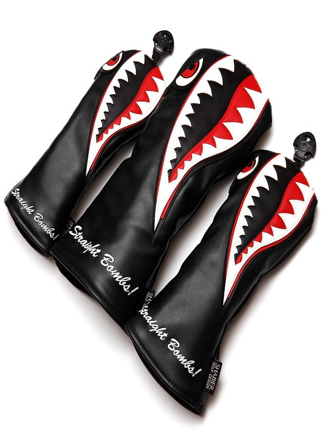 SHABIER New Flying Tiger Warshark Golf Headcover for Golf Club Available for Driver/Fairway/Hybird (One Set(1Dr+1Fa+1Hy)) - Image 2