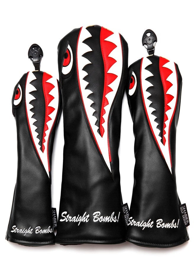 SHABIER New Flying Tiger Warshark Golf Headcover for Golf Club Available for Driver/Fairway/Hybird (One Set(1Dr+1Fa+1Hy)) - Image 3