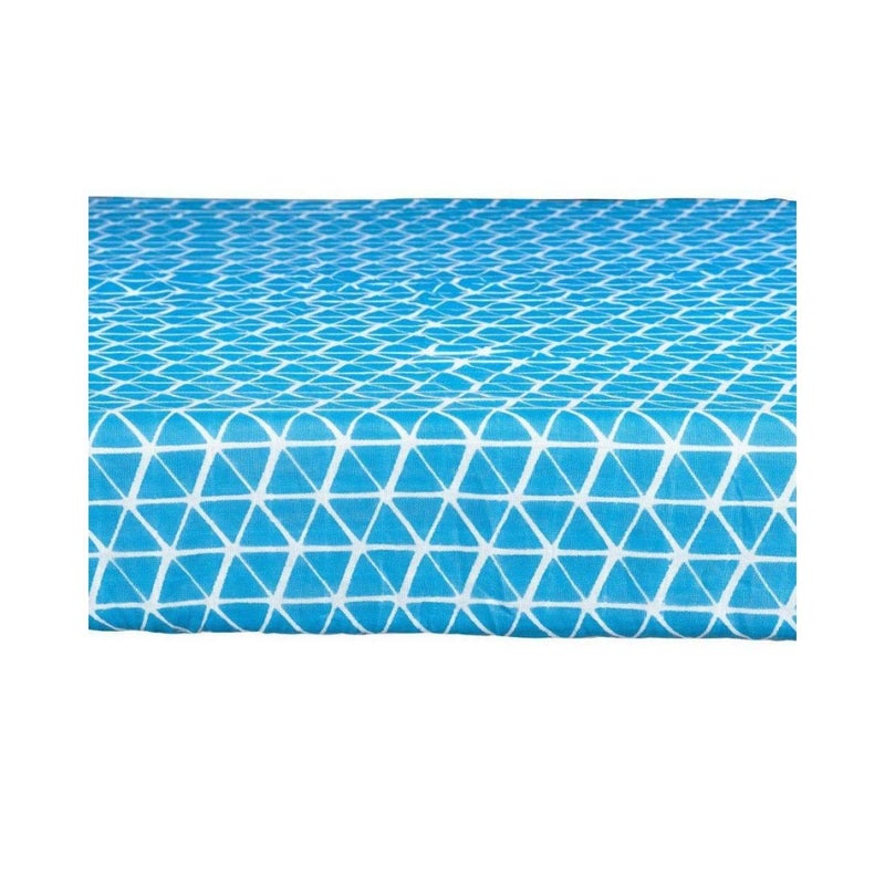 Theoni 100% Organic Cotton Muslin Cappadocia Dreams Blue Fitted Crib/Cot Sheets (Aztec Blue) - Image 3