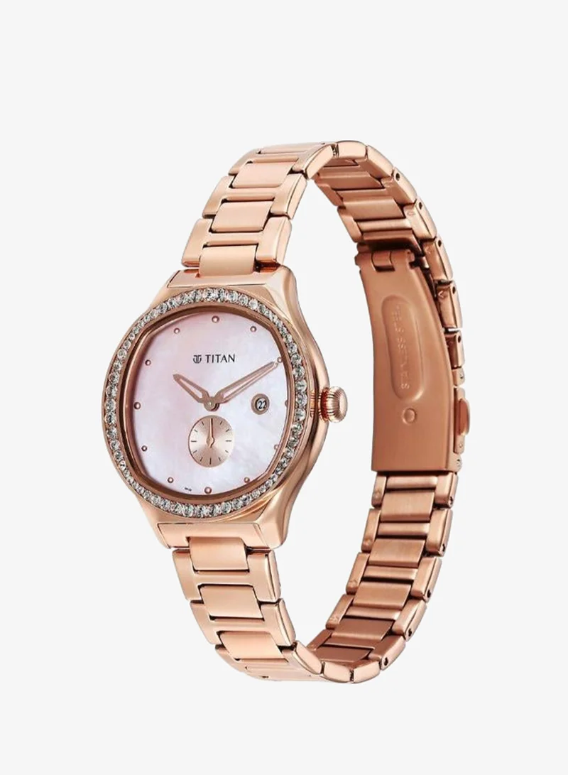 تيتان Women's Stainless Steel Analog Watch 95289WM01 - 34 mm