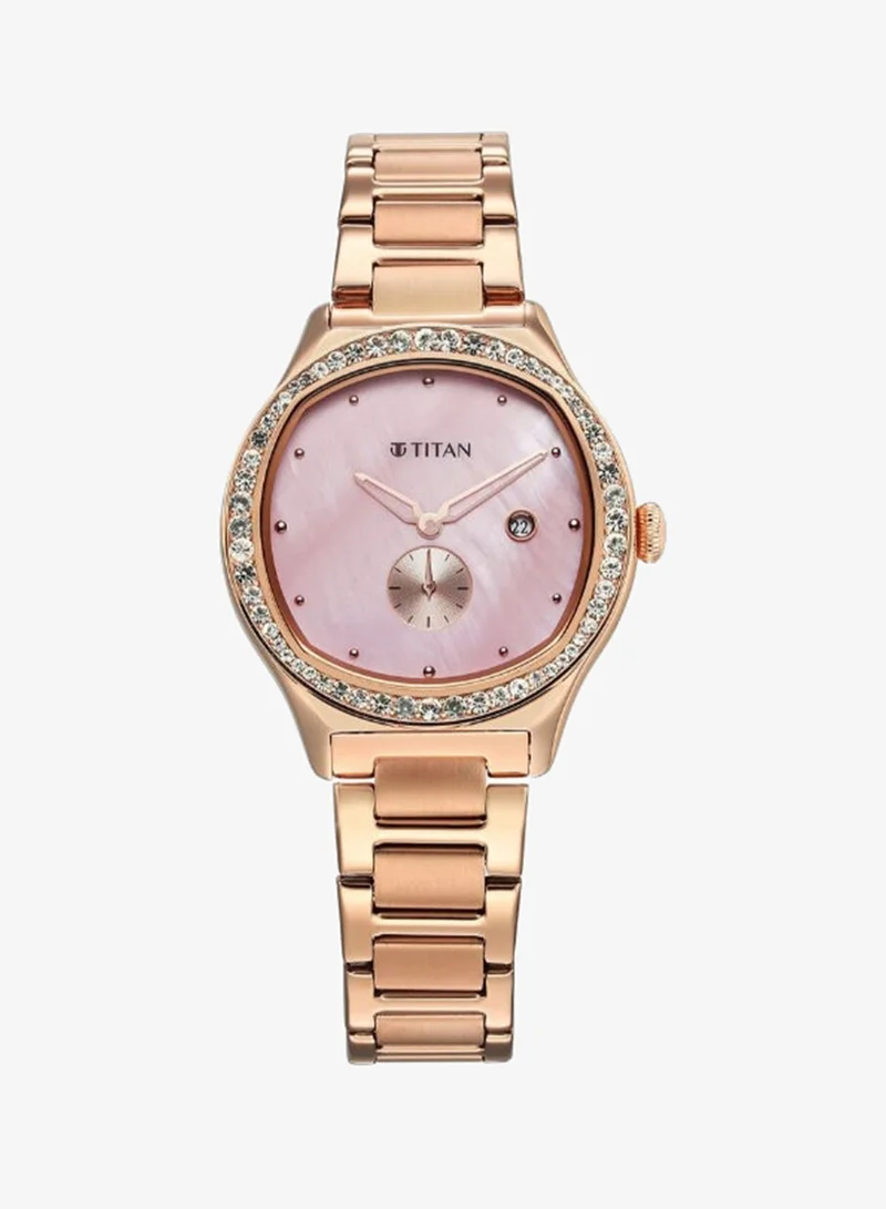 تيتان Women's Stainless Steel Analog Watch 95289WM01 - 34 mm