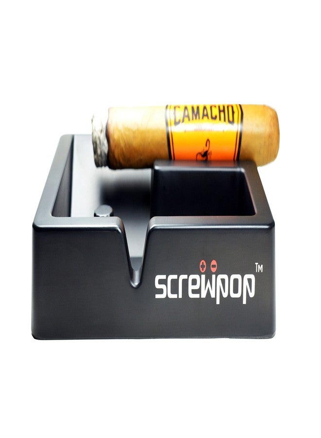 Screwpop 3Way Cigar Ashtray, Cigarillos and Pipes Built from Ultra-Strong Industrial Grade Black Melamine - Image 2