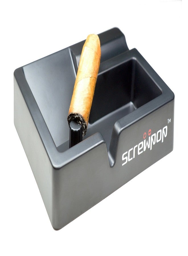 Screwpop 3Way Cigar Ashtray, Cigarillos and Pipes Built from Ultra-Strong Industrial Grade Black Melamine - Image 5