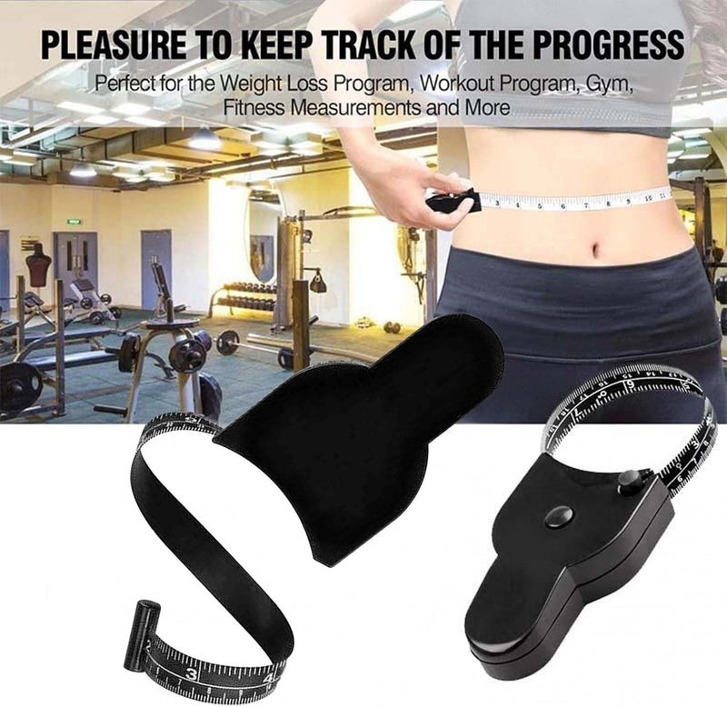 klarako Automatic Telescopic Tape MeasureSelfTightening Measure Tape,SelfTightening Body Measuring Ruler,Easy Stretch Durable Measuring Tape for Waist, Hip, Bust, Arms (2pcs Black) - Image 3