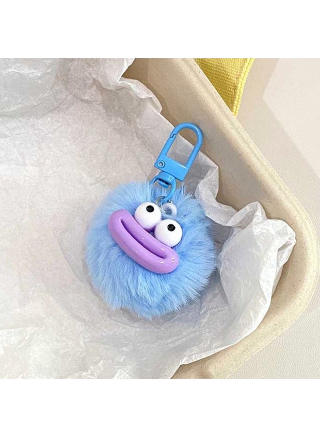 Generic Cute Fluffy Fur Pompom Keychain Soft Plush Ball Key Chain Car Ring Women Charm Bag Small Briquettes Pendant Jewelry-Color:style 10  - Image 1