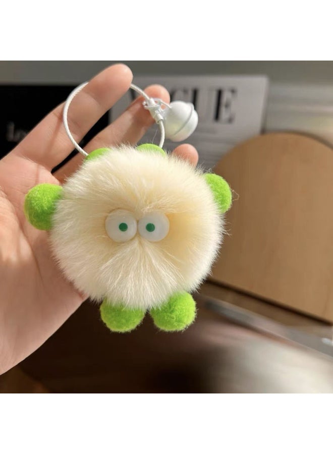 Generic Cute Fluffy Fur Pompom Keychain Soft Plush Ball Key Chain Car Ring Women Charm Bag Small Briquettes Pendant Jewelry-Color:style 10  - Image 5