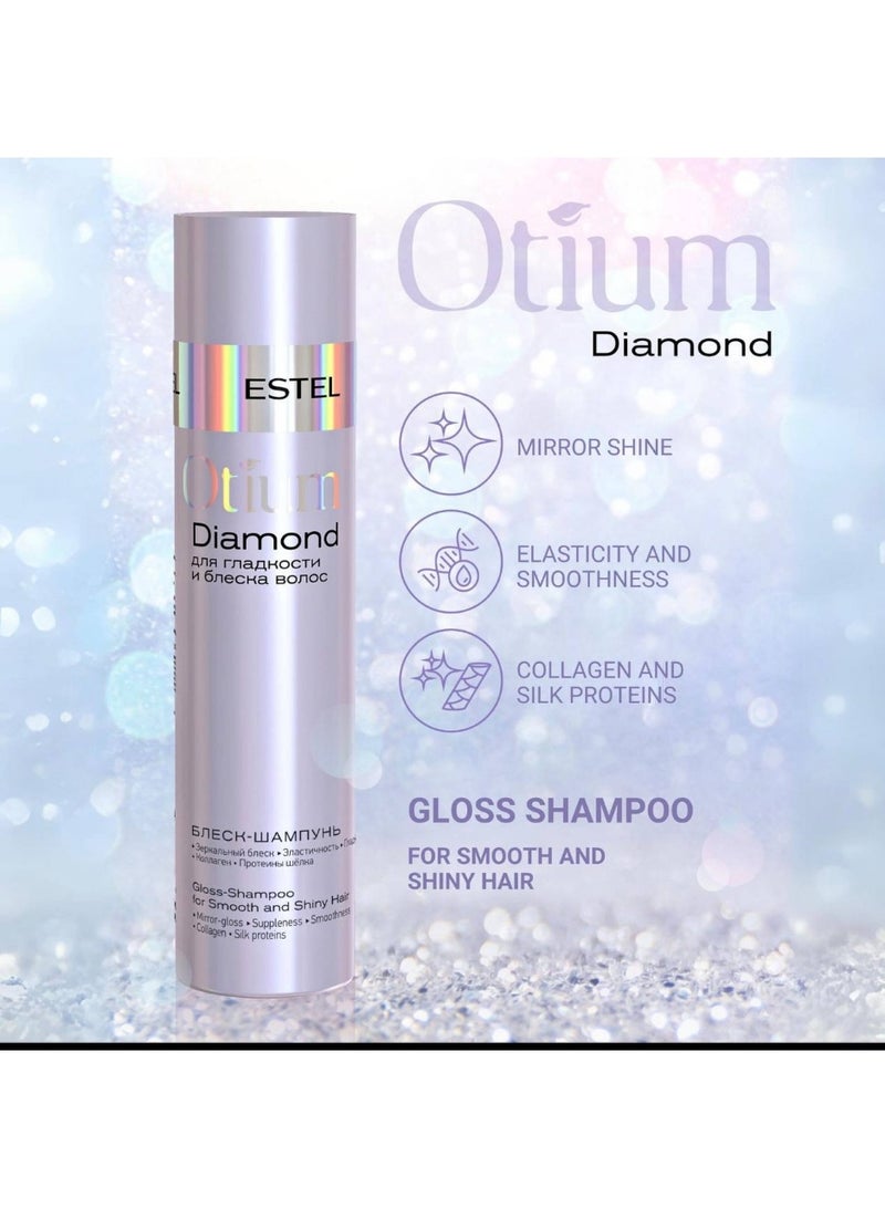 ESTEL Otium Diamond Shine Shampoo – Luxury Gloss & Smooth Hair Shampoo – Professional Hydrating Care for Dull, Dry & Frizzy Hair 250ml - Image 1
