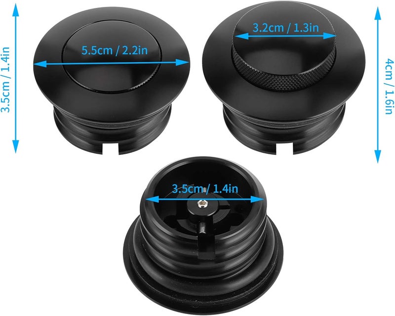 Fuel Filler Cover Push Type CNC Aluminum Alloy, Gas Oil Cap Replacement, Durable Fuel Cover for Car Truck Vehicle Accessories with Leak Proof Design and Easy Installation (Black) - Image 2