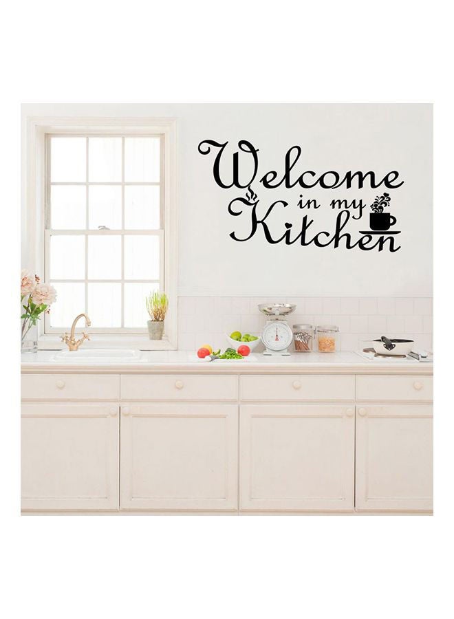NIBEMINENT Welcome In My Kitchen Self Adhesive Wall Decorative Sticker Black 65 x 35cm - Image 1