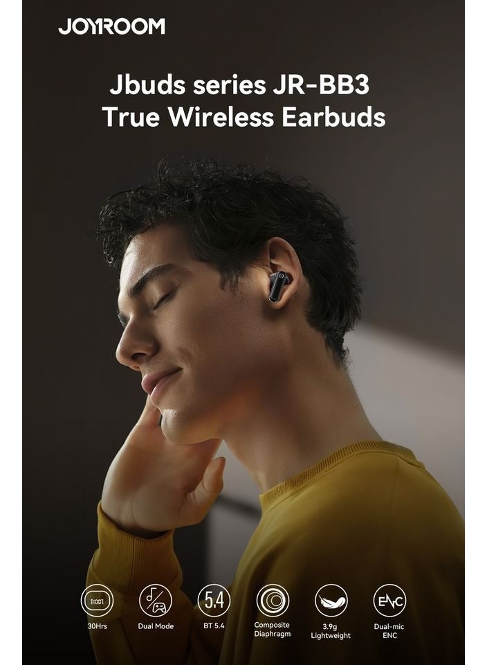 جوي روم سماعات أذن لاسلكية حقيقية Jbuds مع شاشة رقمية، محركات تعزيز الباس 10 مم، ميكروفون مزدوج ENC لمكالمات واضحة بالذكاء الاصطناعي، 30 ساعة من وقت التشغيل، زمن استجابة منخفض 65 مللي ثانية (وضع الألعاب)، بلوتوث 5.4 المحسن، مقاومة للماء IPX5 - معتمدة ومقاومة للحرارة - Image 5