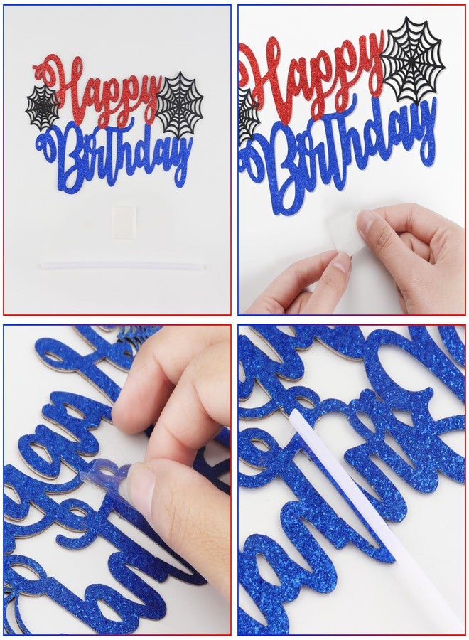 iNINGER Spider Themed Birthday Cake Decoration,Red Spider 8th Birthday Candles Cartoon Themed Number 8 Candle Decorations for Boys Girls Kids Party Supplie - Image 3