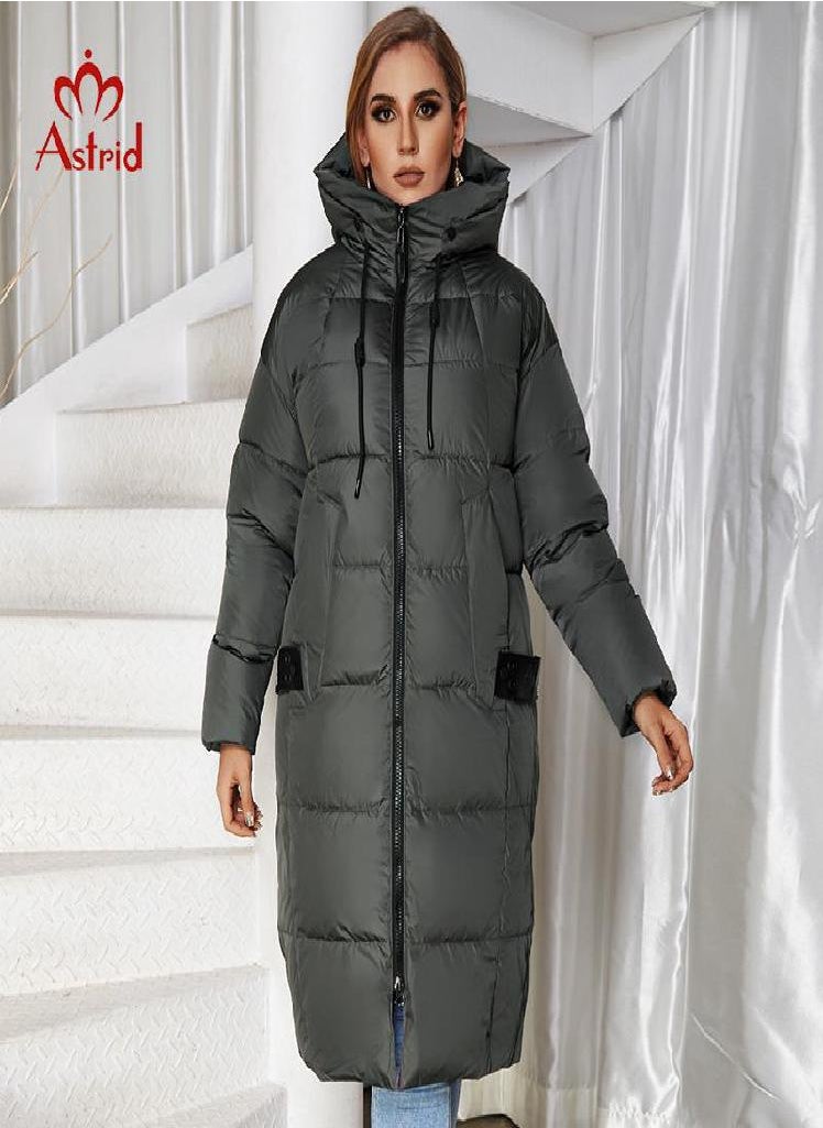 Eckek - Coat Astrid Thick Slim Wome Long Fashion Casual Hooded Windproof Cotton - Image 1