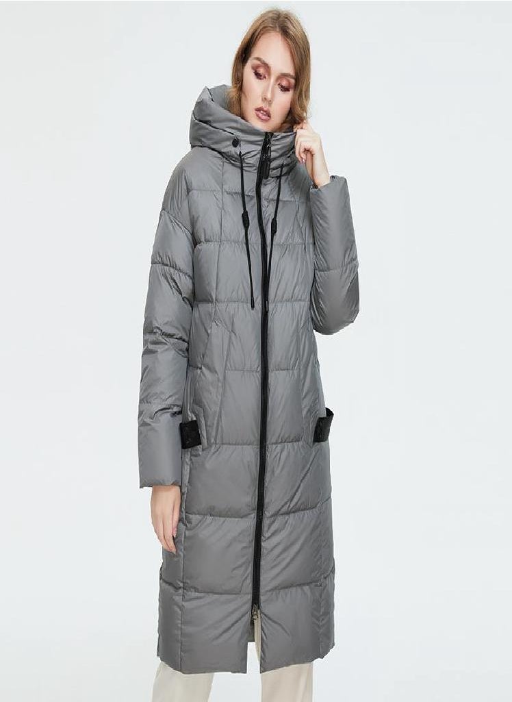 Eckek - Coat Astrid Thick Slim Wome Long Fashion Casual Hooded Windproof Cotton - Image 1