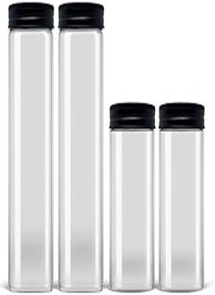 Generic Kitchen Storage Jar Set Legumes and Macarons Clear Plastic Storage Jar Set with Airtight Lids (Width 5) 