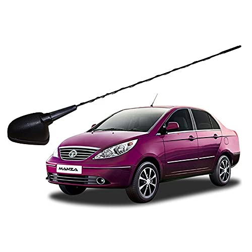 Auto Pearl - Vehicle Roof Mount Rubber Antenna Mast Flexible Car Antenna with Anti-Theft Design and Car Wash Safe - Black -Manza - Image 1
