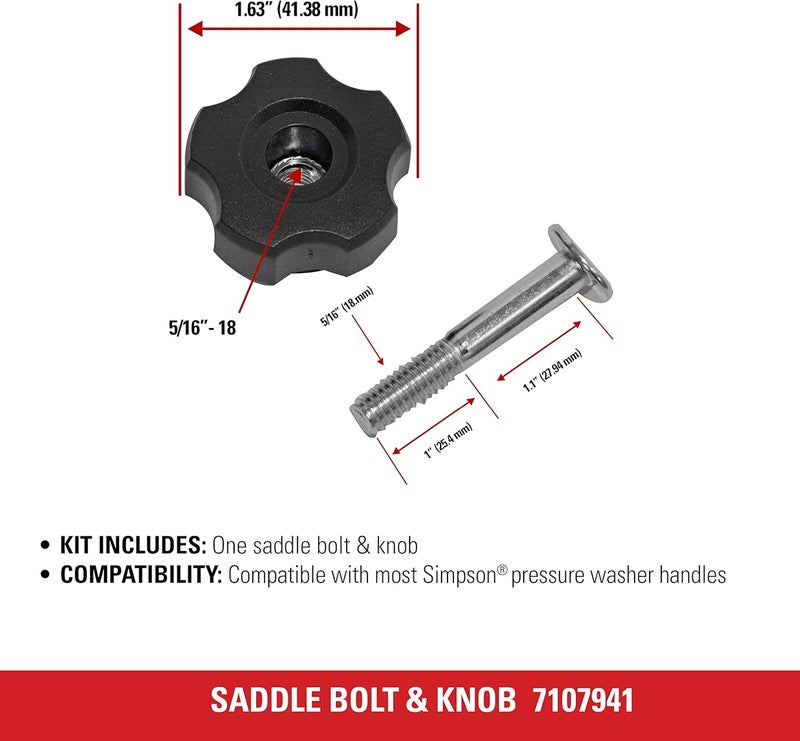 Simpson مجموعة إصلاح برغي السرج و المقبض البديلة من سيمبسون 7107941 لأدوات الضغط التي تعمل بالغاز باللون الأسود - Image 4