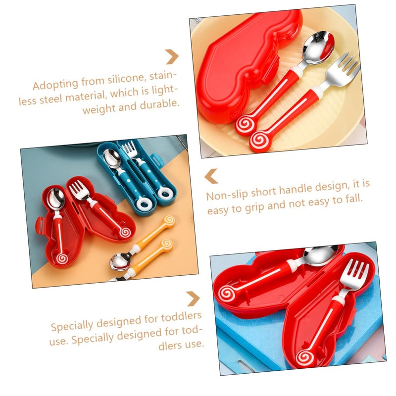Non Slip Baby Training Spoon And Fork Set Soft Grip Easy Hold Silverware - Image 5