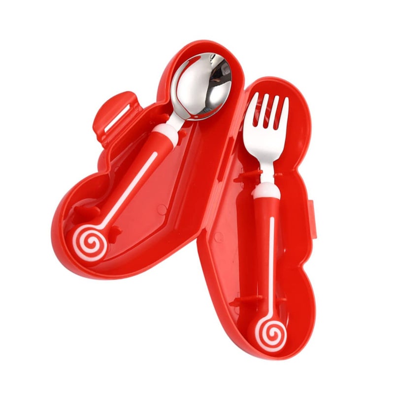 Non Slip Baby Training Spoon And Fork Set Soft Grip Easy Hold Silverware - Image 2