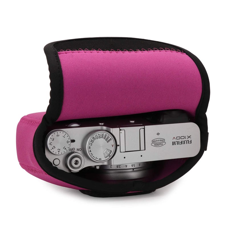 MegaGear MG1900 Ultra Light Neoprene Camera Case Compatible With Fujifilm X100V - Hot Pink, PU Leather - Image 3
