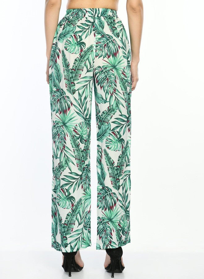 Pretilly Floral Printed High-Rise Trousers for Women - Image 3
