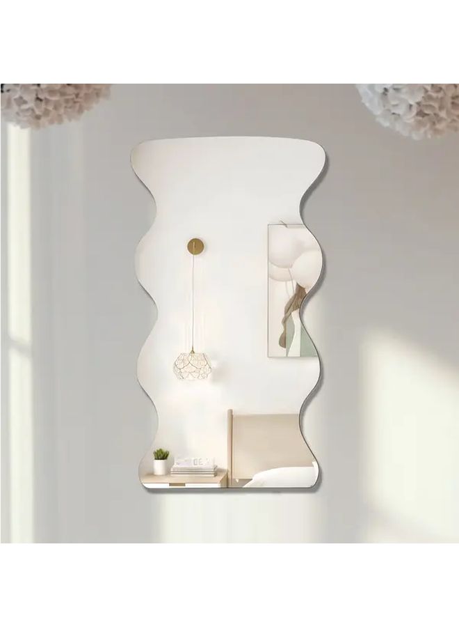 Acrylic Soft Mirror No Electricity Wave Shaped Bathroom Living Room Wall Decor 15 75in - Image 5