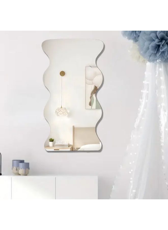 Acrylic Soft Mirror No Electricity Wave Shaped Bathroom Living Room Wall Decor 15 75in - Image 2