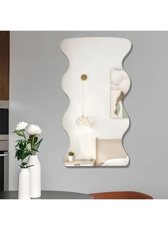 Acrylic Soft Mirror No Electricity Wave Shaped Bathroom Living Room Wall Decor 15 75in - Image 4