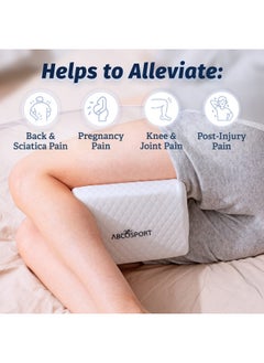 Abco Tech Memory Foam Knee Pillow With Cooling Gel Knee Wedge Pillow Leg Pillow For Side Sleepers Pregnancy Spine Alignment Pain Relief Pillow For Between Knees While Sleeping Washable Cover  - Image 4