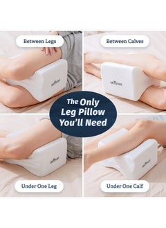 Abco Tech Memory Foam Knee Pillow With Cooling Gel Knee Wedge Pillow Leg Pillow For Side Sleepers Pregnancy Spine Alignment Pain Relief Pillow For Between Knees While Sleeping Washable Cover  - Image 5