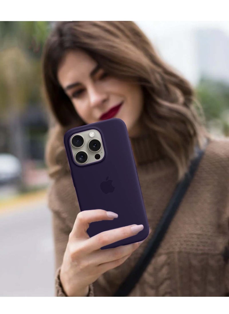 Raxoom Apple iPhone 16 Pro Max 2024 Premium Soft Liquid Silicone Case Cover â€“ Eggplant Purple â€“ Shockproof Slim Fit Back Cover with Microfiber Lining, Anti-Fingerprint Matte Finish, Wireless Charging & MagSafe Compatible - Image 5