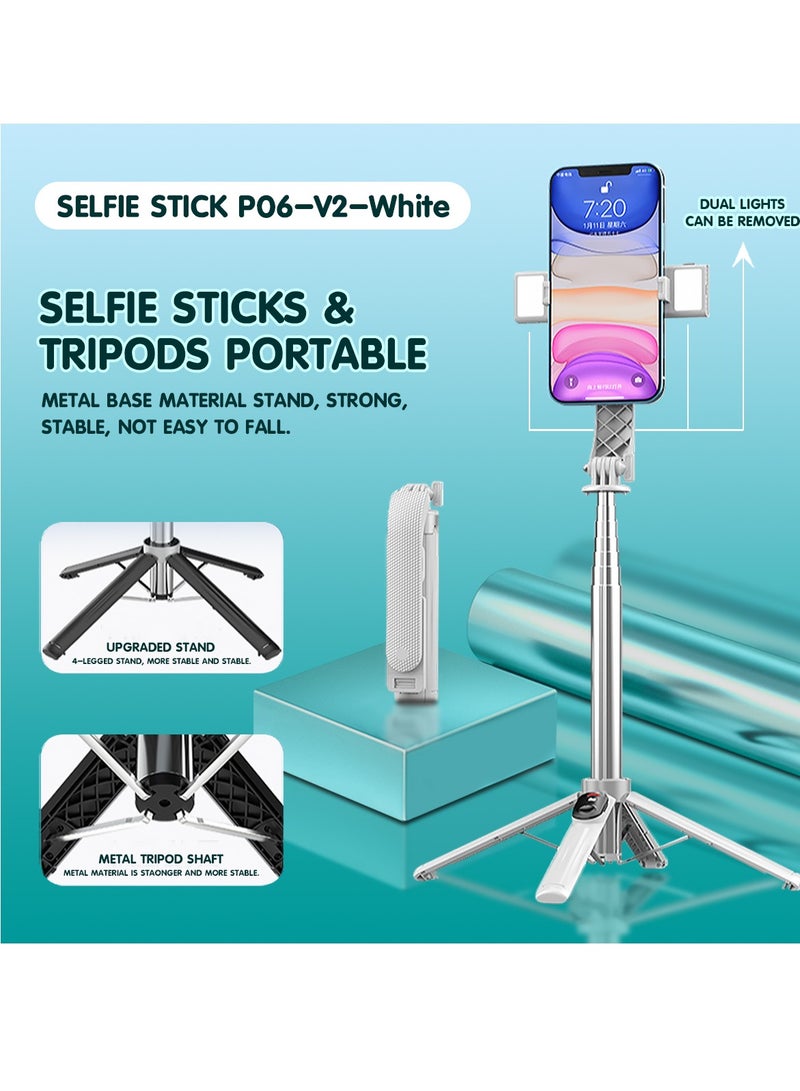 3-in-1 Wireless Selfie Stick with Dual Lights and Bluetooth Remote – Portable and Convenient - Image 1