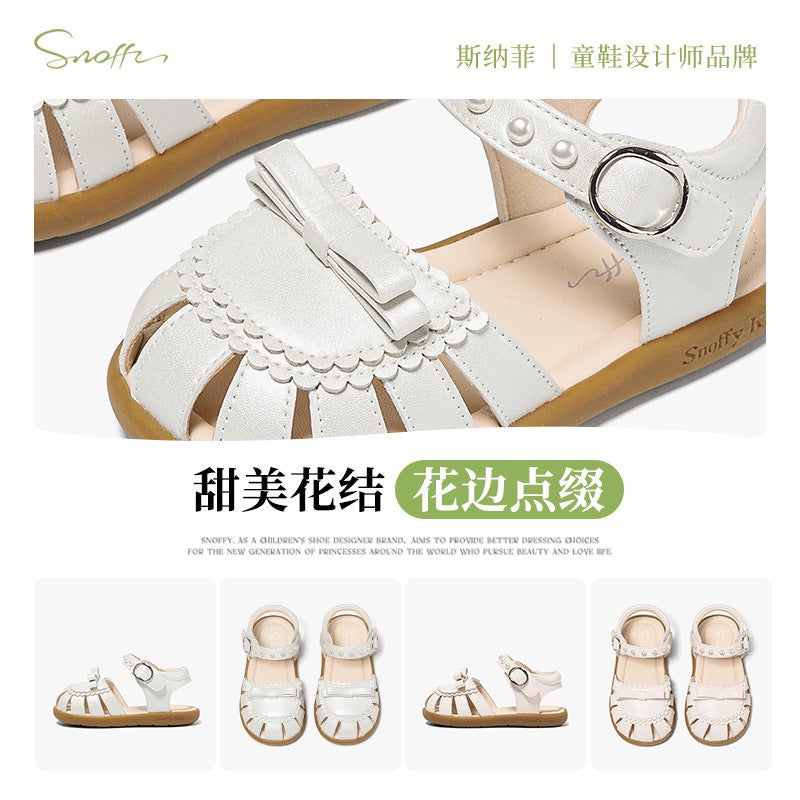 Snafi Girls Sandals All-Match 2025 Children'S Little Girl'S Soft Sole Non-Slip Baby'S Top-Wrap Shoes - Image 4