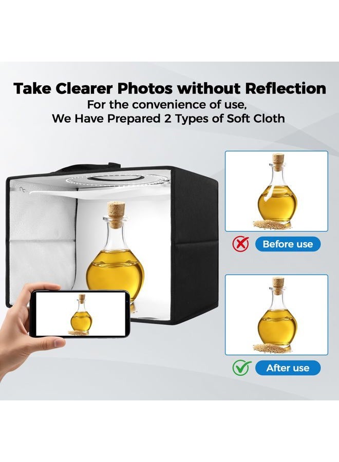hellovetee Photo Light Box, Portable 47"x20"x55" Photo Studio Light Box, Shooting Tent Kit with 576 Light Beads and 3 Color Backdrops. Large Lightbox with 6 Stepless Dimming Light Boards for Photography. - Image 3