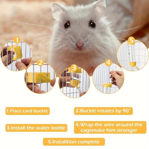 VAYINATO® 1 Pcs Hamster Plastic (125 ML, Random Color) Water Bottle Dispenser Automatic Feeding Bottle for Hamster Guinea Pig Rabbit Small Animals Pet Drinking Bottles by Petzlifeworld - Image 4
