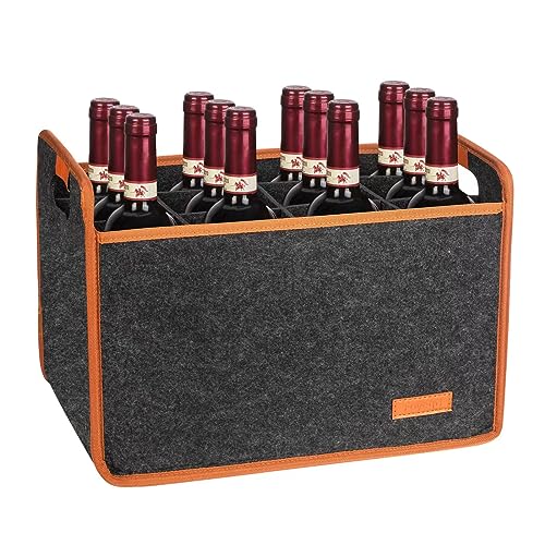 Foyego 12 Bottle Wine Tote Bag, Insulated Thermal Padded Wine Carrier Tote, Reusable Wine Bags for Wine Bottles Travel, Camping and Picnic, Perfect Wine Lover Gift - Image 1