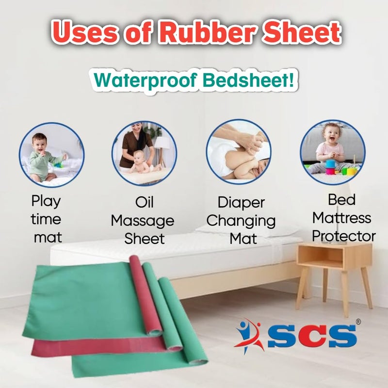 SCS ® Rubber Sheet, Mattress Protector, Reusbale Underpad, Waterproof Bed Sheet, Bedwetting Crib, Urine Protector mat, Mackintosh, Molini Sheet - Image 4