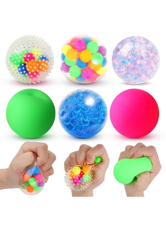 Lemostaar 6 Set Squishy Sensory Stress Squeezing Balls For Adults: Best Calming Tool To Relieve Anxiety, Vent Mood And Improve Focus, Fun Fidgets For Student Classroom Prize Stocking Stuffers, Gift Christmas - Image 1